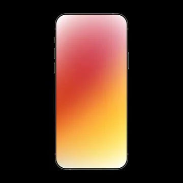 Realistic smartphone with red-orange gradient background Stock Illustration