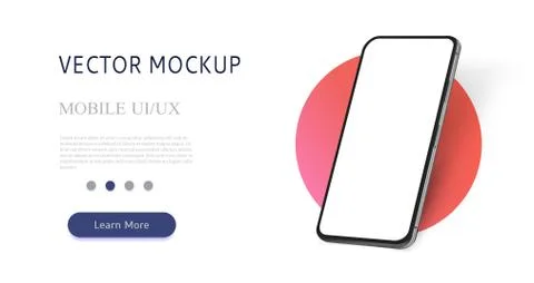 Realistic smartphone template mockup. Vector smartphone for websites Stock Illustration