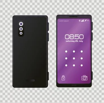 Realistic smartphones mockup with lock pattern on the screen Illustrazione stock