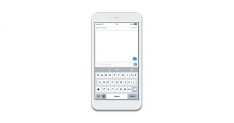 Realistic smartphones with text message isolated on white background Stock Footage 84527761