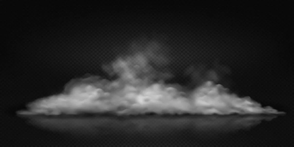 Realistic smoke cloud on transparent background Stock Illustration