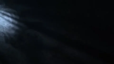 Realistic smoke clouds in a beam of a flashlight on a black background. Stock Footage 161009676