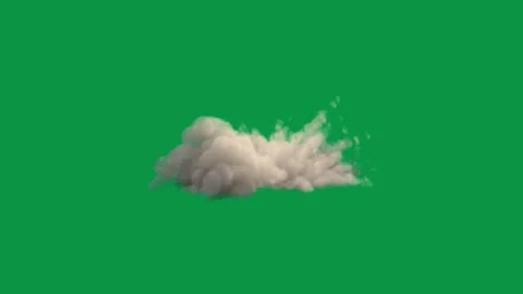Realistic smoke explosion and dust cloud animation on green screen background Stock Footage 331988938