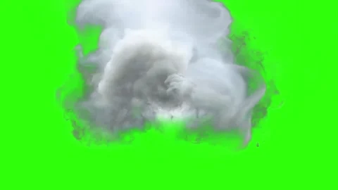 Realistic Smoke Explosion on Green Screen Chroma Key Stock Footage 336599914