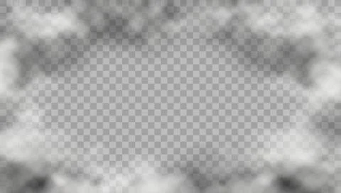 Realistic Smoke Frame On Transparent Background Ilustração Stock