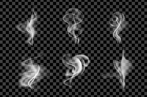 Realistic Smoke Set Vector Stock Illustration