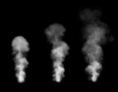 Realistic smoke set.Isolated on black background. Иллюстрация