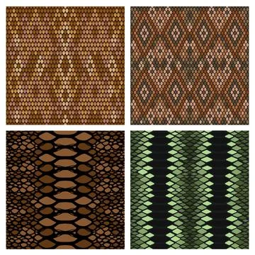 Realistic Snake Skin Seamless Pattern イラスト素材