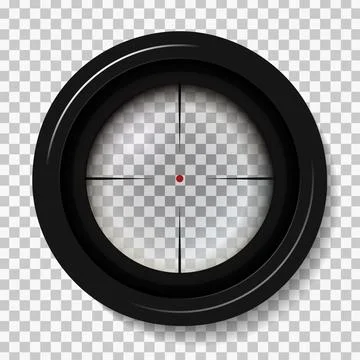 Realistic sniper rifle scope aim isolated. Crosshair holographic sight. Aim Ilustración de archivo