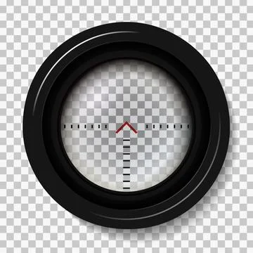 Realistic sniper rifle scope aim isolated. Crosshair holographic sight. Aim Stock Illustration