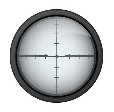 Realistic sniper sight. Sniper scope with measurement marks template. Sniper Stock Illustration
