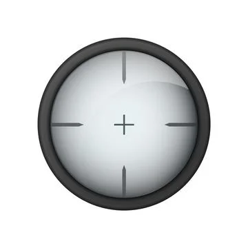 Realistic sniper sight. Sniper scope with measurement marks template. Sniper Stock Illustration