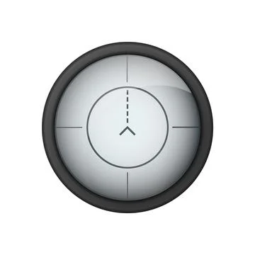 Realistic sniper sight. Sniper scope with measurement marks template. Sniper Stock Illustration