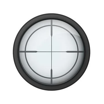 Realistic sniper sight. Sniper scope with measurement marks template. Sniper Stock Illustration
