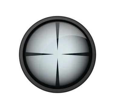 Realistic sniper sight. Sniper scope with measurement marks template. Sniper Stock Illustration