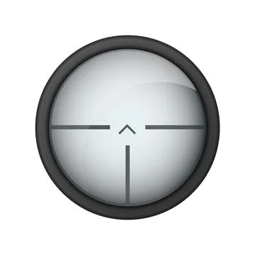 Realistic sniper sight. Sniper scope with measurement marks template. Sniper Stock Illustration