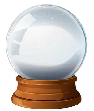 Realistic Snow Globe Vector Illustration Stock Illustration