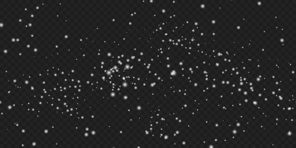 Realistic snowfall cloud effect. White snow cloud with blizzard on transparent Stock Illustration