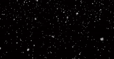 Realistic snowfall isolated on black background animation 4K Video stock 63546686