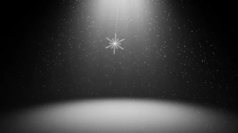 Realistic snowfall with volumetric light and snowflakes on a string Stock Footage 339716012