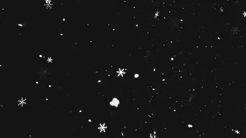 Realistic Snowflakes Alpha Layer on Black Background with Windy Falling Motion Stock Footage 321638267