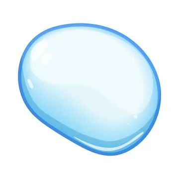 Realistic soap bubble floating transparent blue liquid drop Illustrazione stock