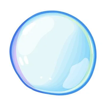 Realistic soap bubble illustration on white background Stock Illustration