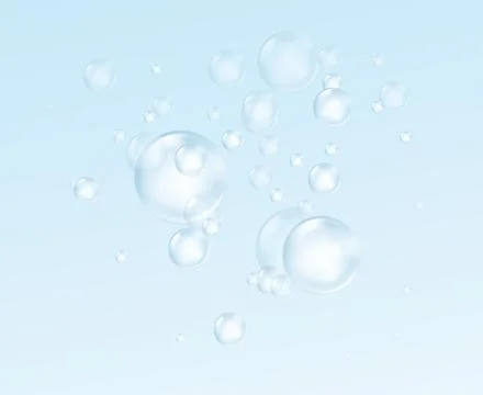Realistic soap bubble isolated on transparent background. Real transparency Stock Illustration