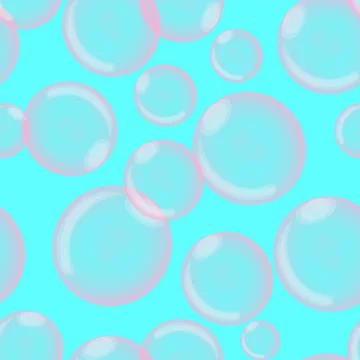 Realistic soap bubble or bubble gum seamless pattern Stock Illustration