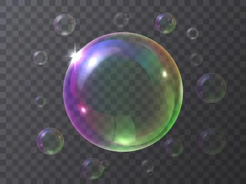Realistic soap bubbles Stock Illustration