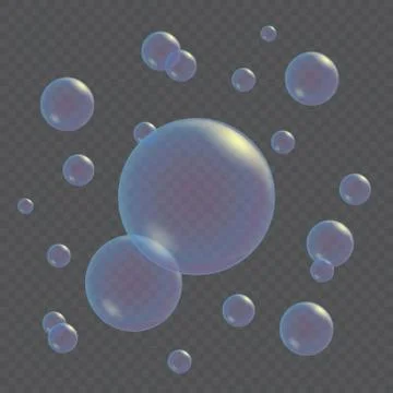 Realistic soap bubbles Stockillustratie