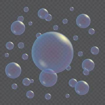 Realistic soap bubbles Stockillustratie