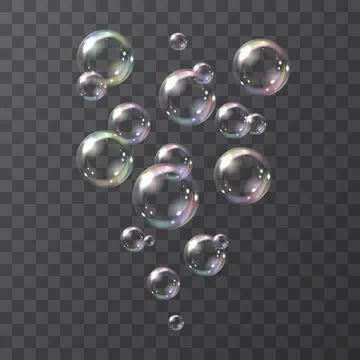 Realistic soap bubbles Stock Illustration