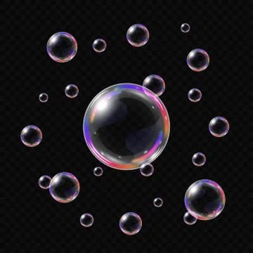 Realistic soap bubbles isolated Stockillustratie