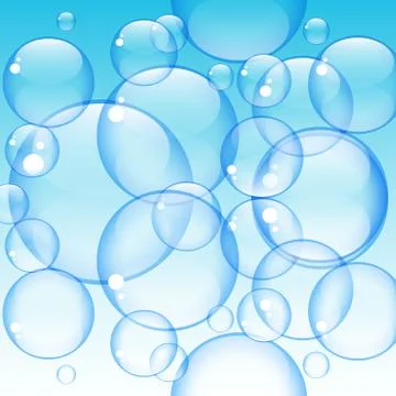 Realistic soap bubbles with rainbow reflection set isolated vector illustration Stock Illustration