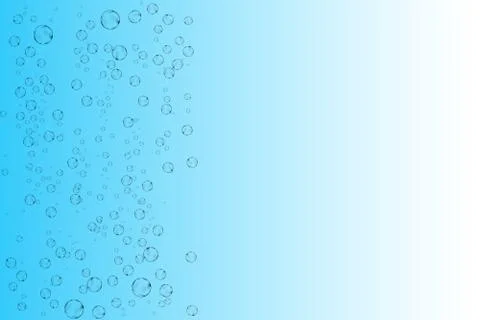 Realistic soap bubbles with rainbow reflection set isolated on the black back Stock Illustration