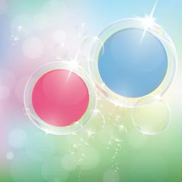 Realistic soap bubbles with rainbow reflection set isolated eps10 vector illu Stock Illustration