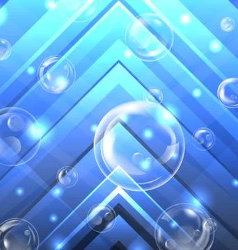 Realistic Soap Bubbles with Reflection Stock Illustration