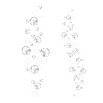 Realistic soap bubbles set isolated on the white background. 스톡 일러스트