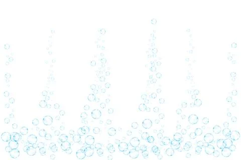Realistic soap bubbles set isolated on the white background Stock Illustration