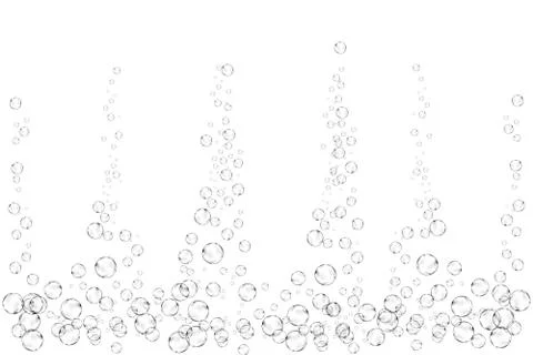 Realistic soap bubbles set isolated on the white background. Stock Illustration