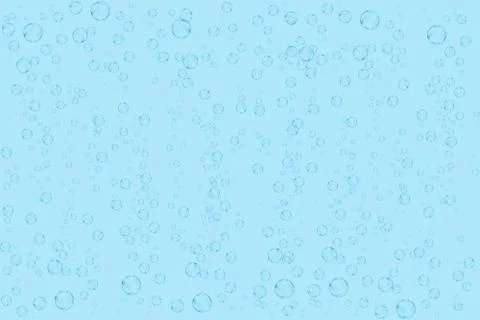 Realistic soap bubbles set isolated on the blue water Stock Illustration