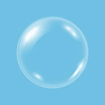Realistic soap water bubble Stock Illustration