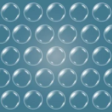 Realistic soap water bubble pattern Stock Illustration