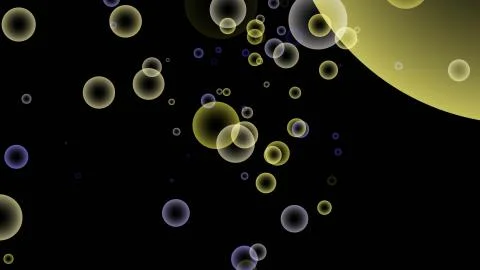 Realistic soapy colorful bubbles with black background Stock Illustration