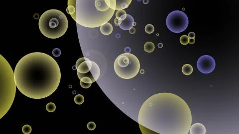 Realistic soapy colorful bubbles with black background Stock Illustration