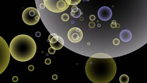 Realistic soapy colorful bubbles with black background Stock Illustration