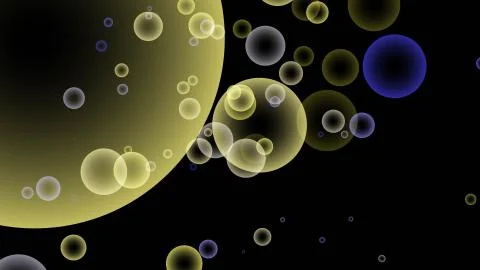 Realistic soapy colorful bubbles with black background Stock Illustration