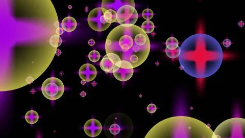 Realistic soapy colorful bubbles with black background Stock Illustration