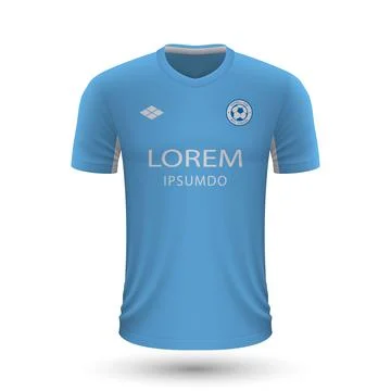Realistic soccer shirt Manchester City 2022, jersey template for football kit Stock Illustration